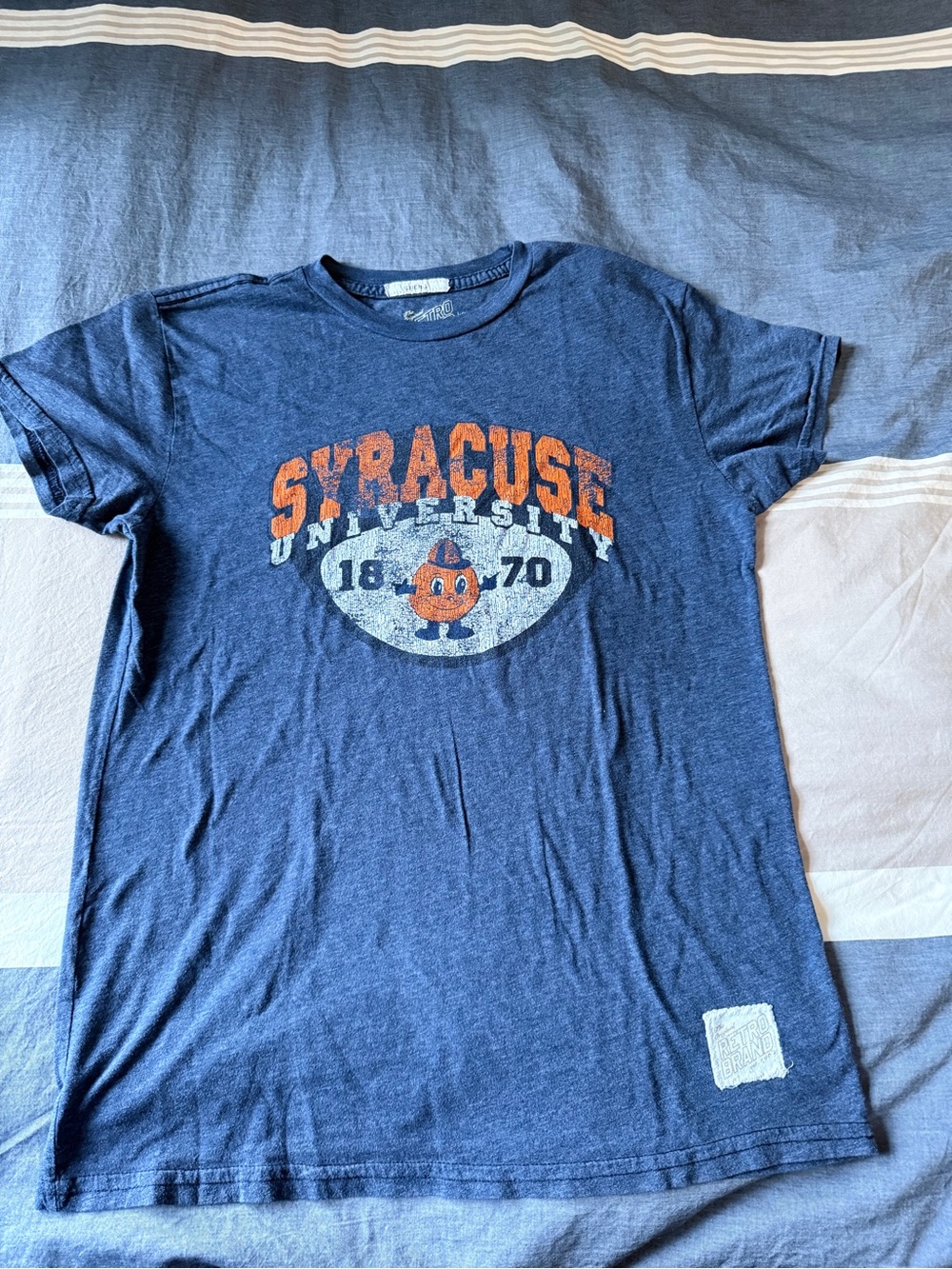 Original Retro Brand Syracuse University Navy & Orange Graphic Tee